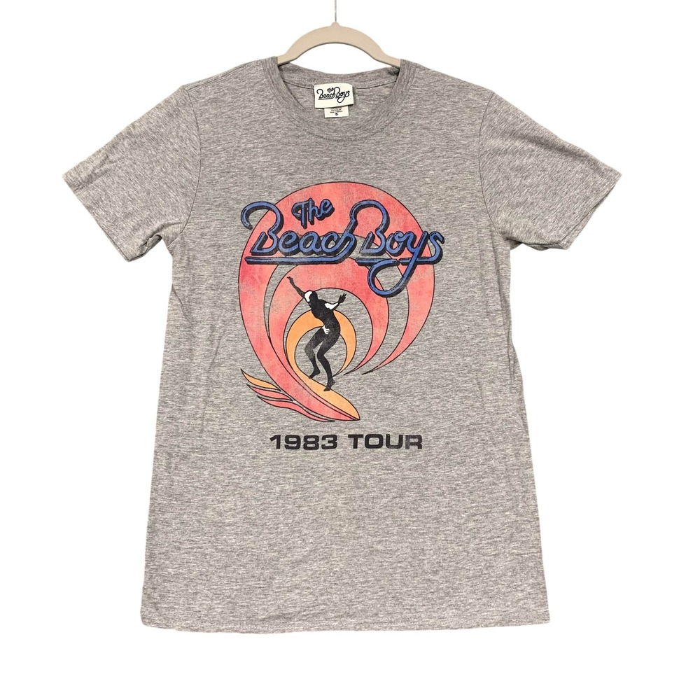 The Beach Boys Shirt Mens Small Gray 1983 Tour Surfer Graphic Concert Band Tee